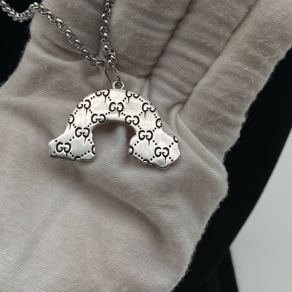 Gucci Full Inclusion Enamel Rainbow Ghost Pendant Necklace With Gift Bag & Box - Picture 14 of 16